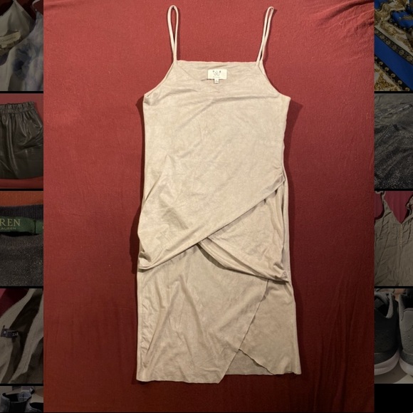 Mini grey velvet dress - Picture 1 of 3